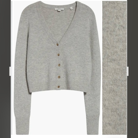 Vince Wool & Cashmere Cardigan in Med Heather Grey Size S - Picture 5 of 9